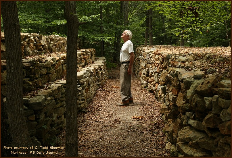 Tom Hendrix at stone wall